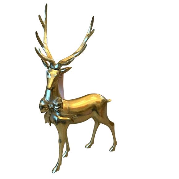 Rachel Zoe 18in Gold Reindeer with Rhinestone Bow Christmas Holiday Glam NEW - Picture 6 of 10